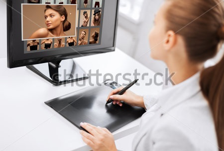 stock-photo-photography-office-and-magazine-concept-female-retoucher-with-drawing-tablet-and-computer-182934629