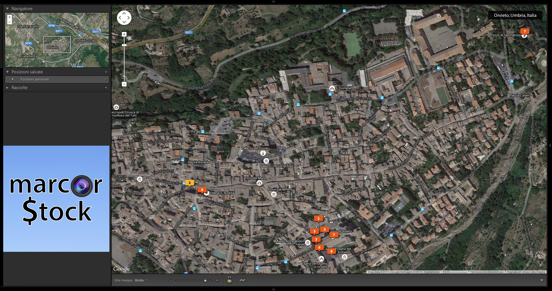 Mappa del Photowalk ad Orvieto